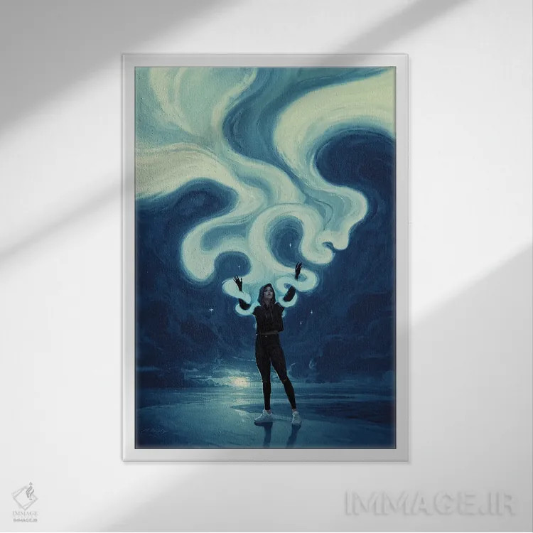 تابلو خالق نیمهشب اثر آرتم رادس چبوخا - نمای قابدار سفید