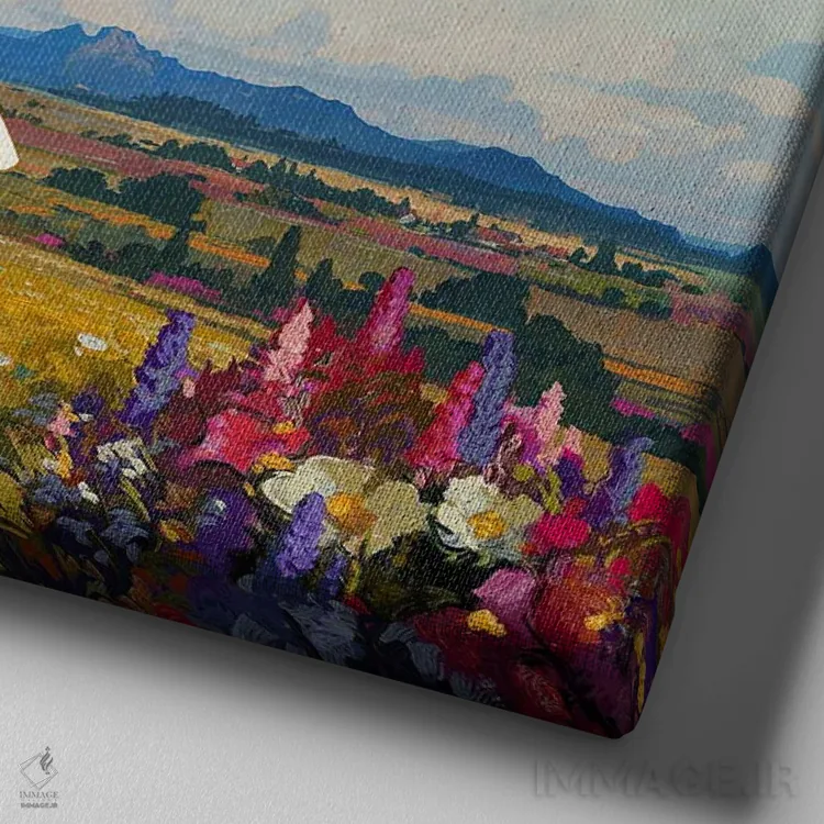 تابلو شادی تابستانی اثر آرتم رادس چبوخا - نمای نزدیک بافت بوم