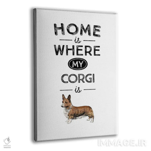 تابلو کورگی (نژاد سگ) اثر پوسترهای طراحی آلچرا - نمای پرسپکتیو محصول