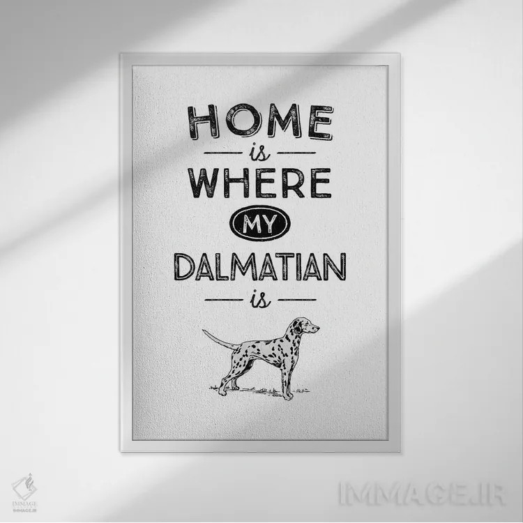تابلو دلمهتین (نژاد سگ خالدار) اثر پوسترهای طراحی آلچرا - نمای قابدار سفید