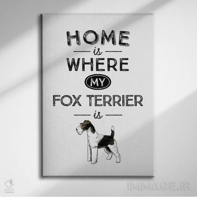 تابلو فاکس تریر (نژاد سگ) اثر پوسترهای طراحی آلچرا - نمای روبهرو روی دیوار