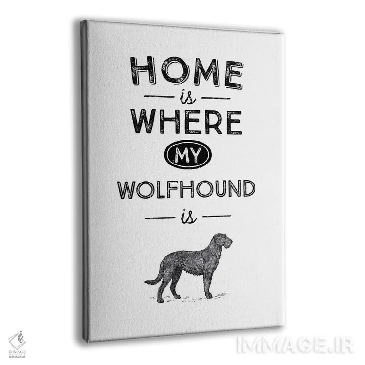 تابلو سگ گرگنما ایرلندی (ایریش وولفهاند؛ نژاد سگ) اثر پوسترهای طراحی آلچرا - نمای پرسپکتیو محصول