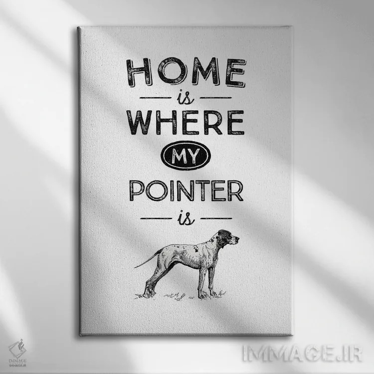 تابلو پوینتر (نژاد سگ شکاری) اثر پوسترهای طراحی آلچرا - نمای روبهرو روی دیوار