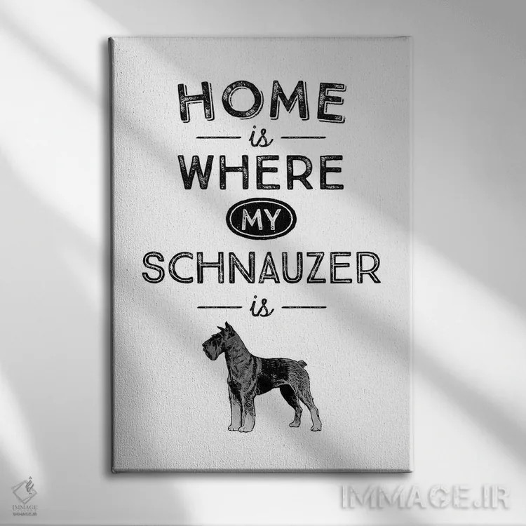 تابلو شنو تایزر (اشناوزر؛ نژاد سگ) اثر پوسترهای طراحی آلچرا - نمای روبهرو روی دیوار