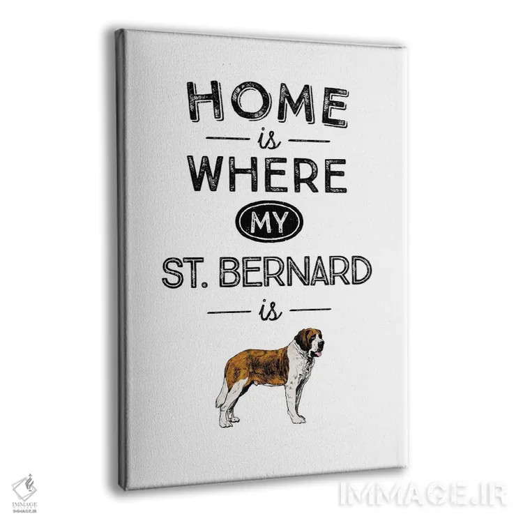 تابلو سنت برنارد (نژاد سگ) اثر پوسترهای طراحی آلچرا - نمای پرسپکتیو محصول
