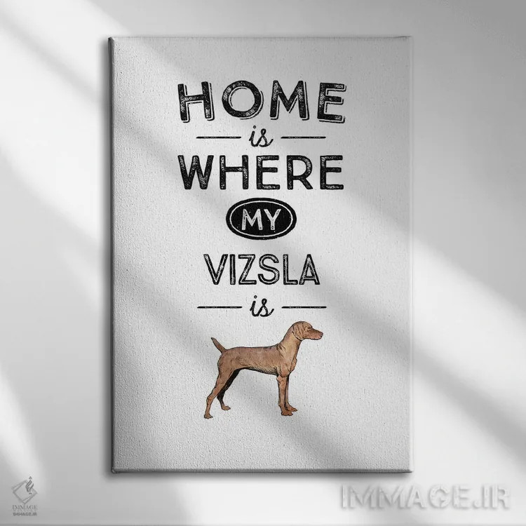 تابلو ویژلا (نژاد سگ مجارستانی) اثر پوسترهای طراحی آلچرا - نمای روبهرو روی دیوار