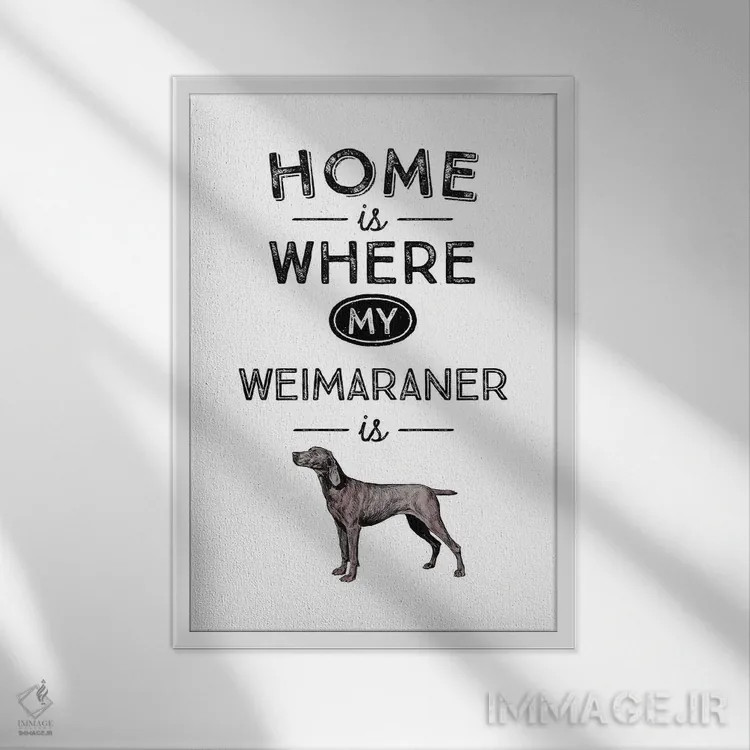 تابلو وایمارانر (نژاد سگ آلمانی) اثر پوسترهای طراحی آلچرا - نمای قابدار سفید