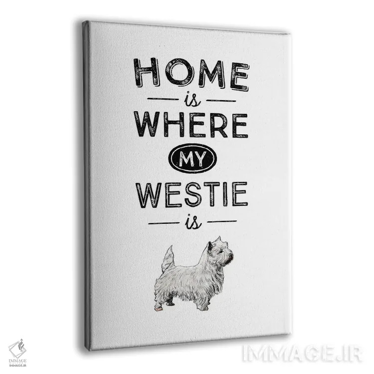 تابلو وستی (West Highland White Terrier؛ نژاد سگ) اثر پوسترهای طراحی آلچرا - نمای پرسپکتیو محصول