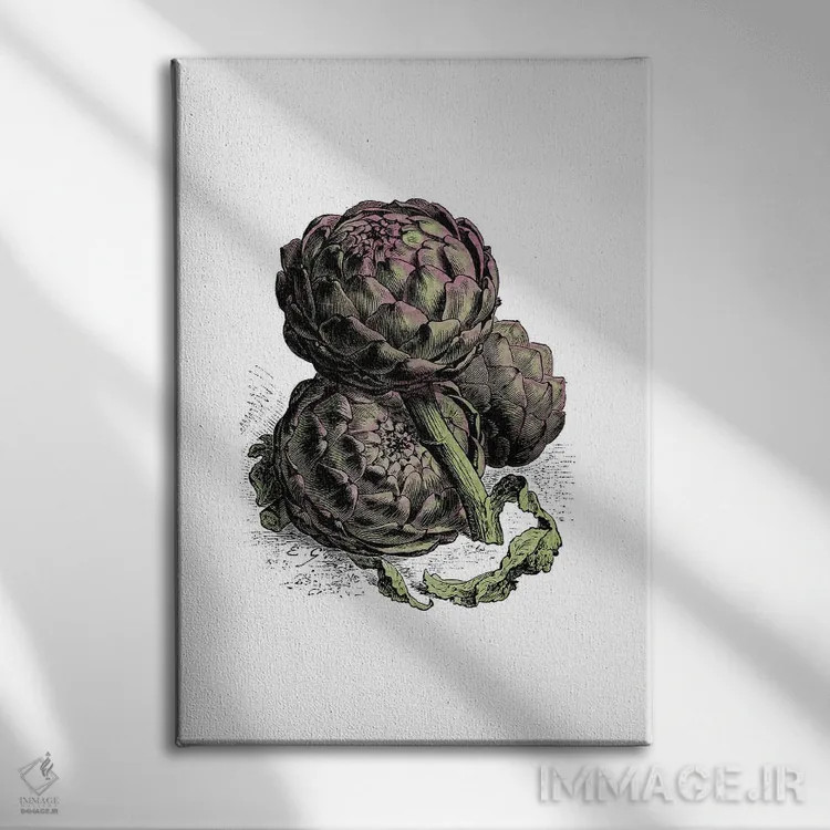 تابلو کنگر فرنگی (آرتیشو) اثر پوسترهای طراحی آلچرا - نمای روبهرو روی دیوار