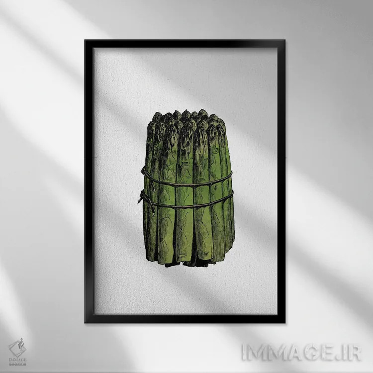 تابلو مارچوبه اثر پوسترهای طراحی آلچرا - نمای قابدار مشکی