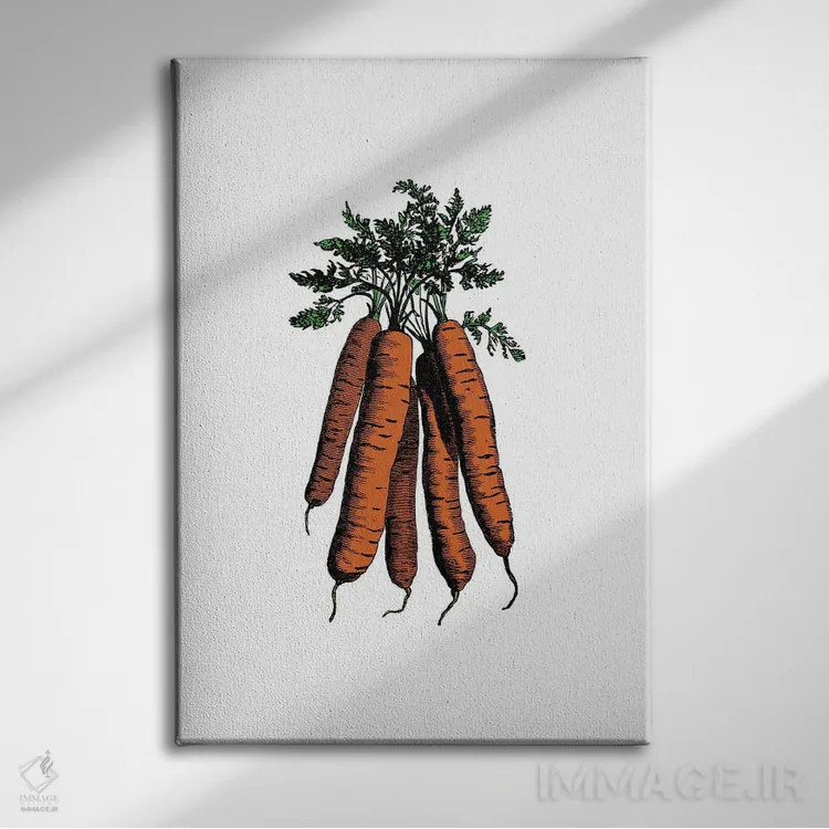 تابلو هویج اثر پوسترهای طراحی آلچرا - نمای روبهرو روی دیوار