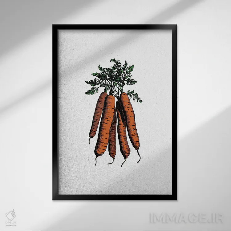 تابلو هویج اثر پوسترهای طراحی آلچرا - نمای قابدار مشکی