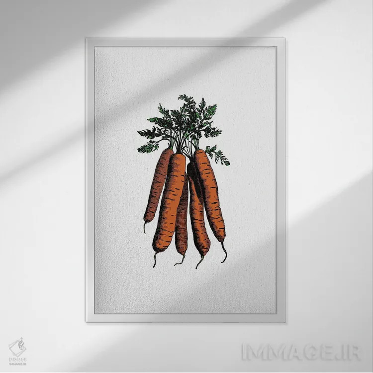 تابلو هویج اثر پوسترهای طراحی آلچرا - نمای قابدار سفید