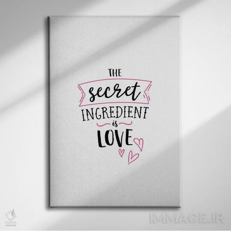 تابلو مادهٔ مخفی، عشق است اثر پوسترهای طراحی آلچرا - نمای روبهرو روی دیوار