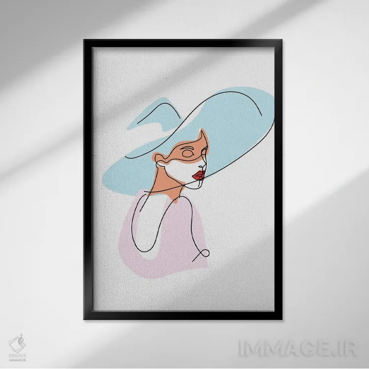 تابلو دختران خطی ۱ اثر آرکتیک فریم (کادر یا قاب قطبی) - نمای قابدار مشکی