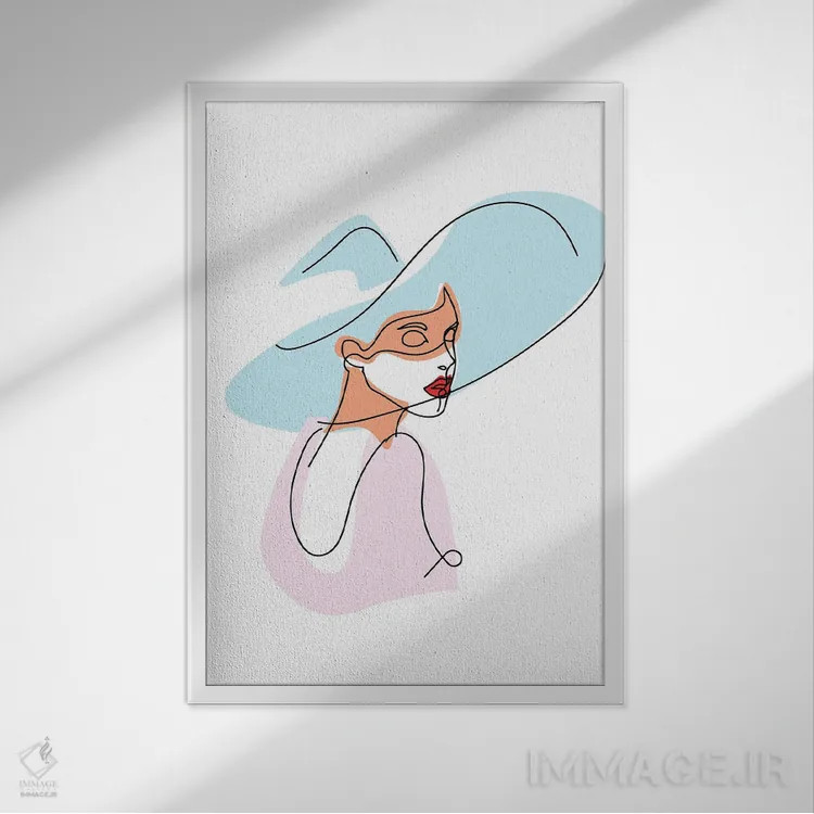 تابلو دختران خطی ۱ اثر آرکتیک فریم (کادر یا قاب قطبی) - نمای قابدار سفید