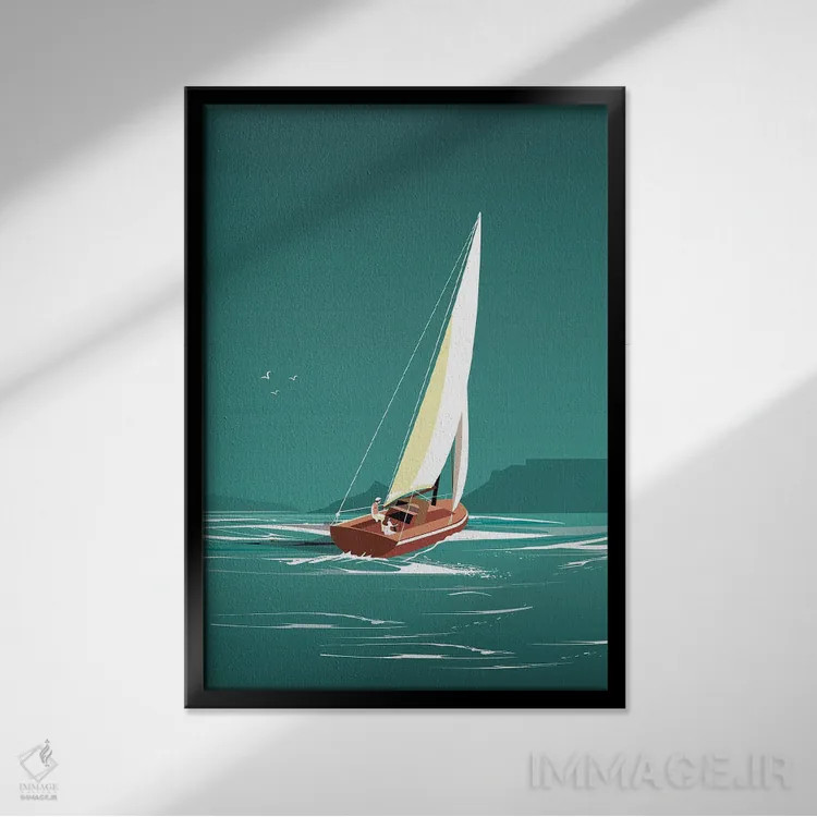 تابلو کشتیرانی ۵ اثر آرکتیک فریم (کادر یا قاب قطبی) - نمای قابدار مشکی