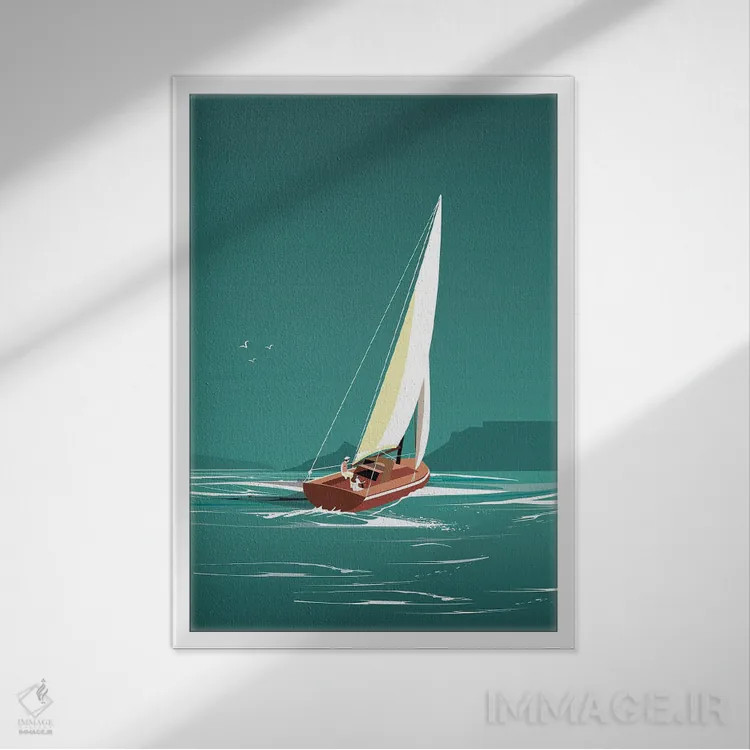 تابلو کشتیرانی ۵ اثر آرکتیک فریم (کادر یا قاب قطبی) - نمای قابدار سفید