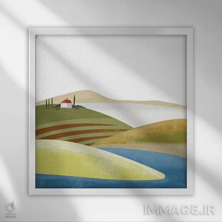 تابلو مدیترانه ۱ اثر آرکتیک فریم (کادر یا قاب قطبی) - نمای قابدار سفید