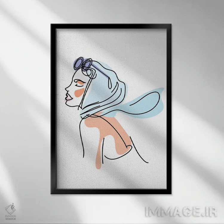 تابلو دختران خطی ۲ اثر آرکتیک فریم (کادر یا قاب قطبی) - نمای قابدار مشکی