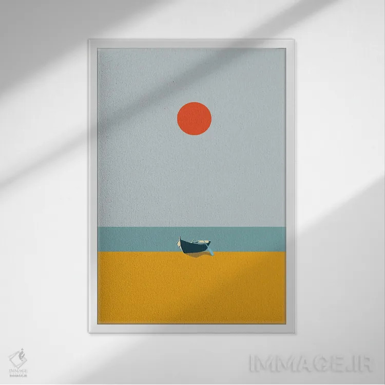 تابلو ساحل کنار دریا ۳ اثر آرکتیک فریم (کادر یا قاب قطبی) - نمای قابدار سفید