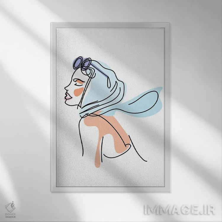 تابلو دختران خطی ۲ اثر آرکتیک فریم (کادر یا قاب قطبی) - نمای قابدار سفید