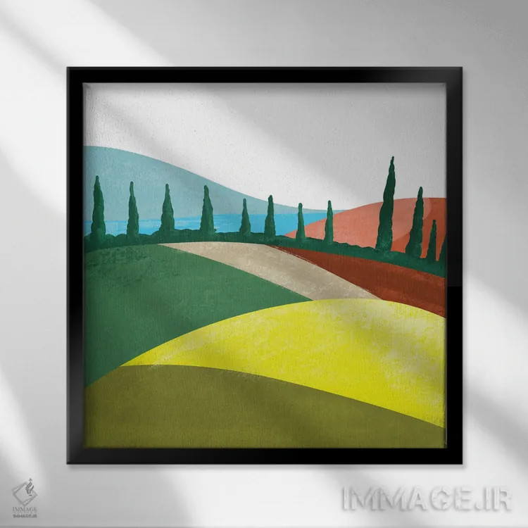 تابلو مدیترانه ۲ اثر آرکتیک فریم (کادر یا قاب قطبی) - نمای قابدار مشکی