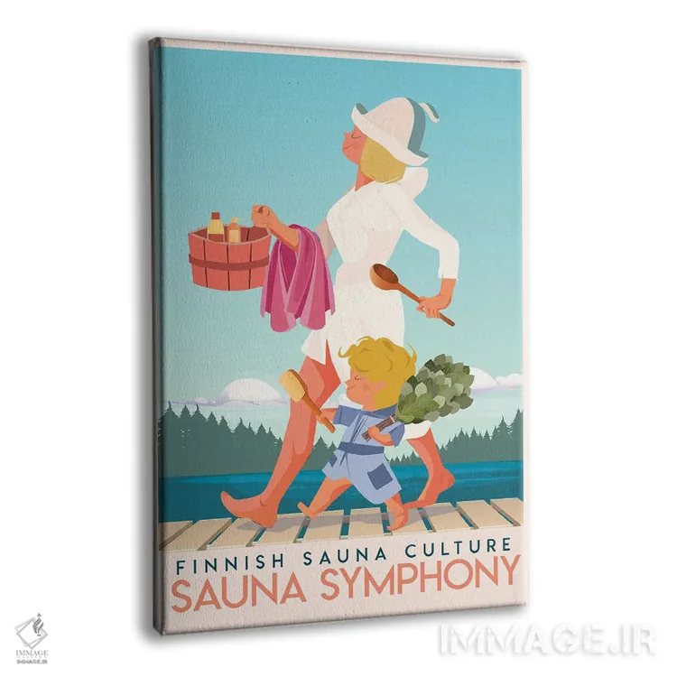 تابلو سونا فنلاند ۲ اثر آرکتیک فریم (کادر یا قاب قطبی) - نمای پرسپکتیو محصول