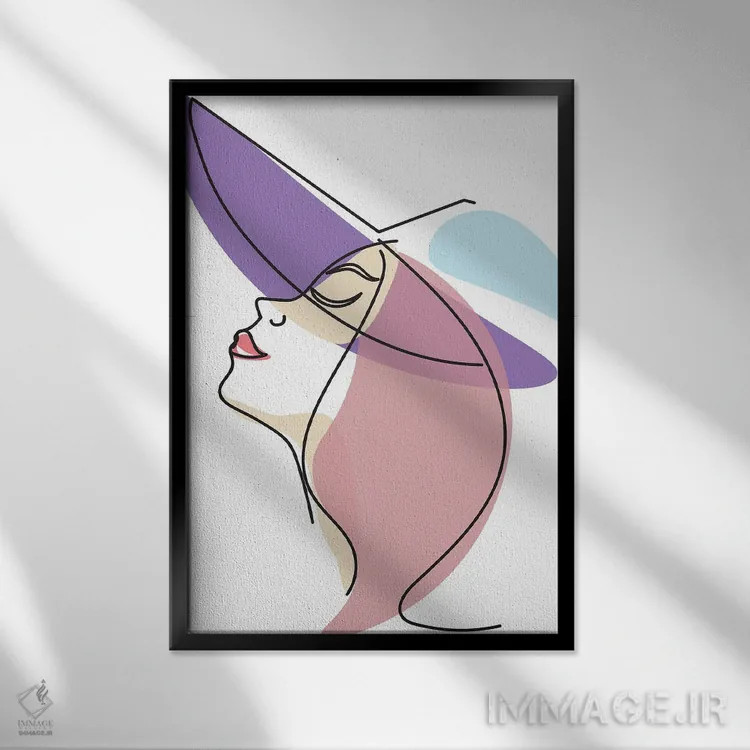 تابلو دختران خطی ۴ اثر آرکتیک فریم (کادر یا قاب قطبی) - نمای قابدار مشکی