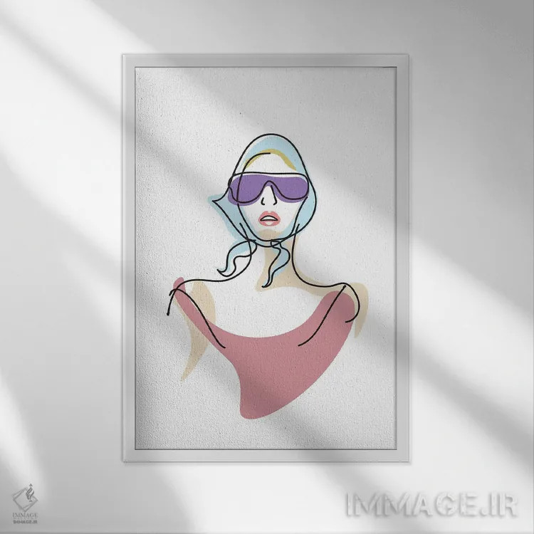 تابلو دختران خطی ۳ اثر آرکتیک فریم (کادر یا قاب قطبی) - نمای قابدار سفید