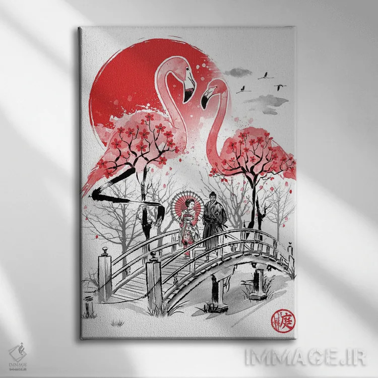 تابلو باغ فلامینگو اثر آنتونیو کامارنا - نمای روبهرو روی دیوار