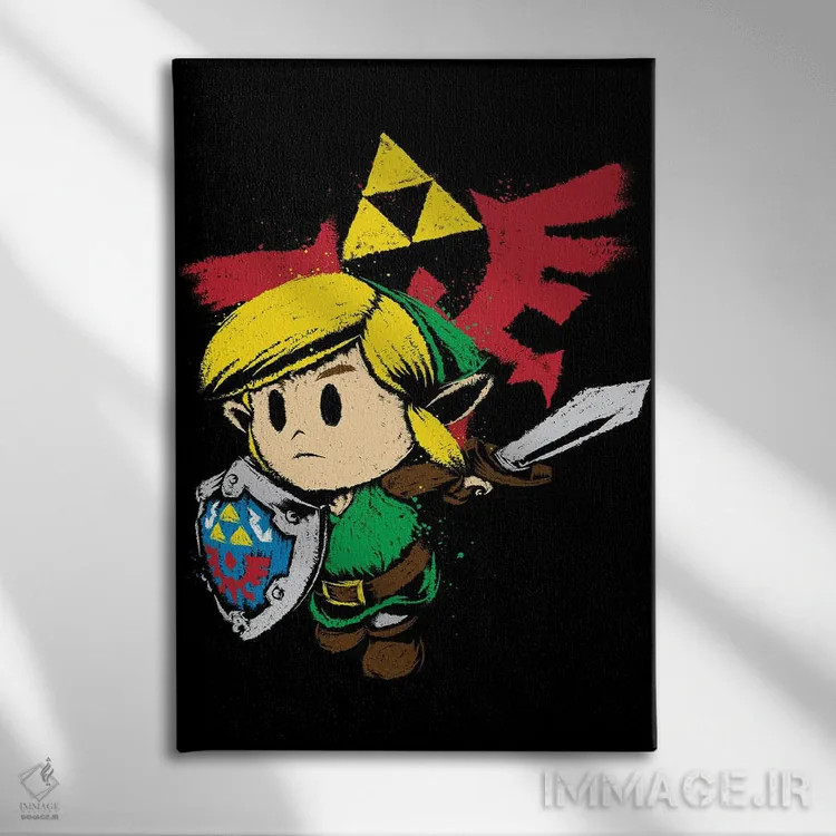 تابلو قهرمان هایلیان (اشاره به افسانه زلدا؛ لینک) اثر آنتونیو کامارنا - نمای روبهرو روی دیوار