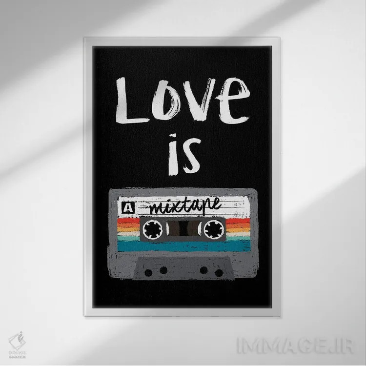 تابلو عشق یک میکستیپ است (نوار ترکیبی عاشقانه) اثر آنتونیو کامارنا - نمای قابدار سفید