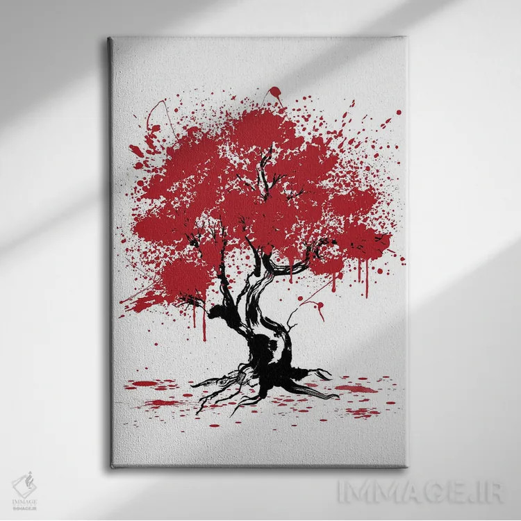 تابلو تابلوی درخت ساکورا (شکوفه گیلاس ژاپنی) اثر آنتونیو کامارنا - نمای روبهرو روی دیوار