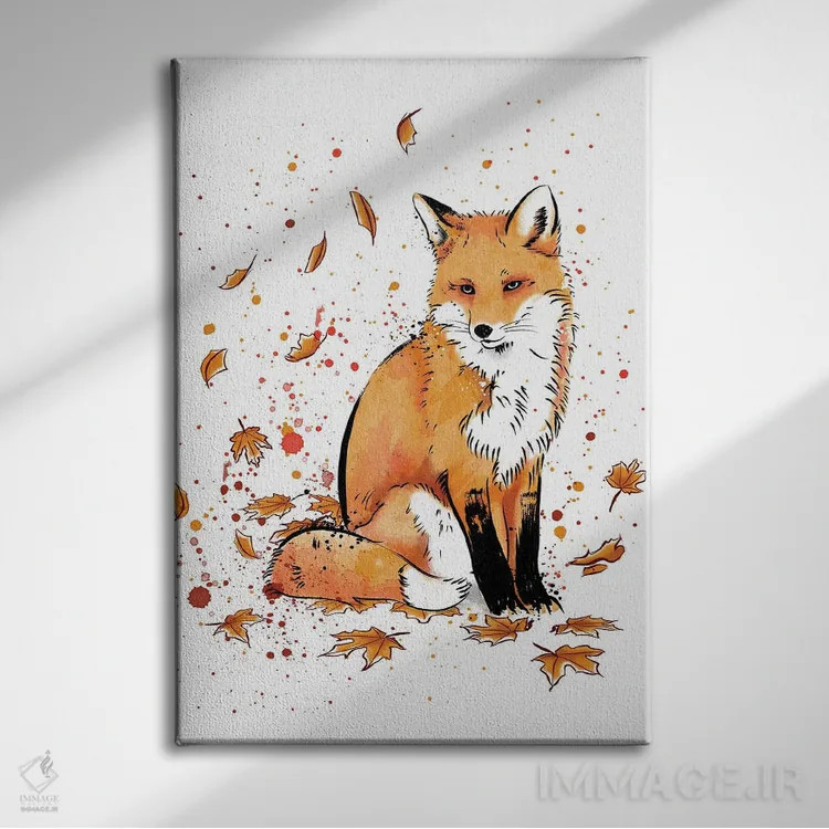 تابلو روباه در برف اثر آنتونیو کامارنا - نمای روبهرو روی دیوار