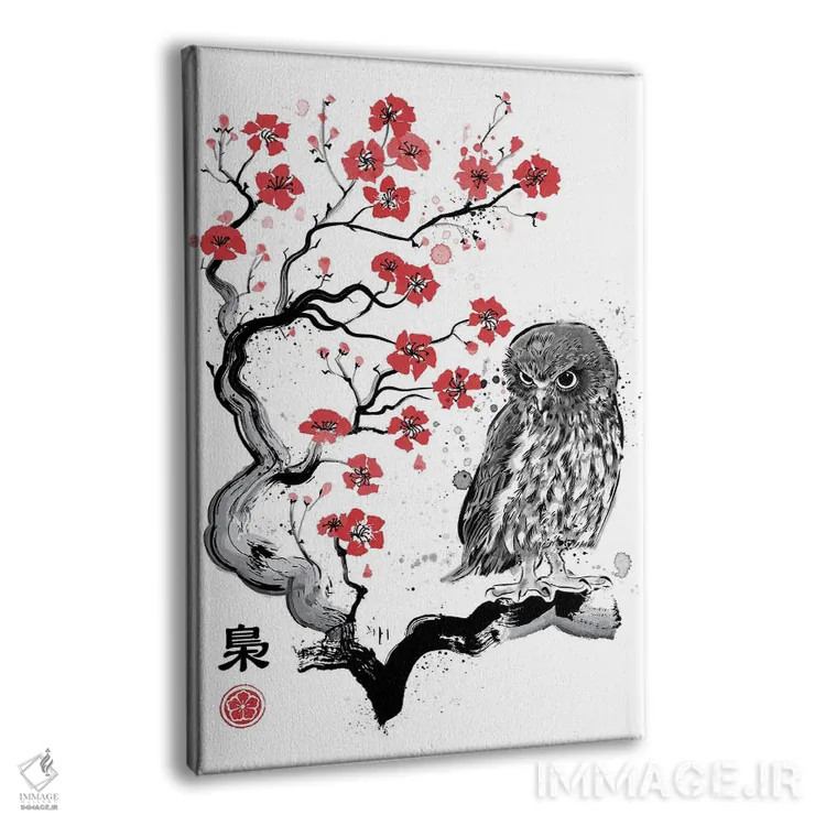 تابلو فوکورو سومیه (نقاشی سنتی جوهری جغد) اثر آنتونیو کامارنا - نمای پرسپکتیو محصول