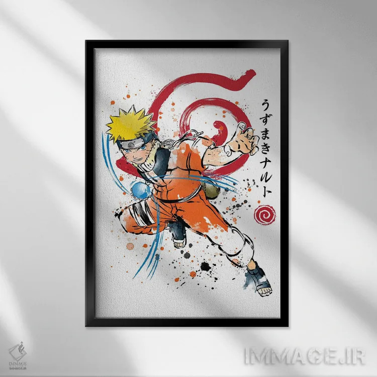 تابلو خشم راسنگان (ارجاع به ناروتو) اثر آنتونیو کامارنا - نمای قابدار مشکی