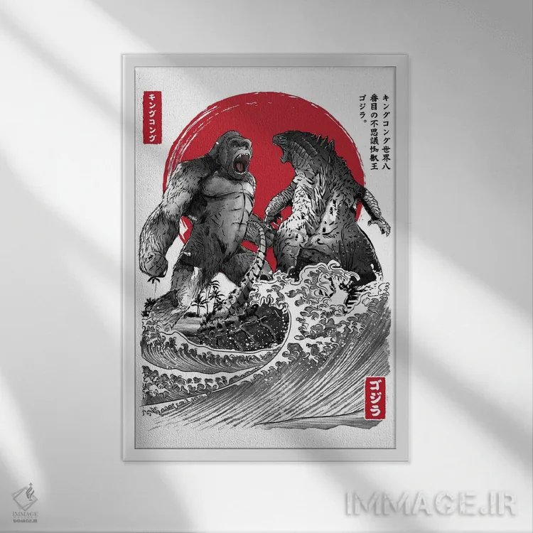 تابلو نبرد دورانها سومیه (نقاشی سنتی جوهری) اثر آنتونیو کامارنا - نمای قابدار سفید