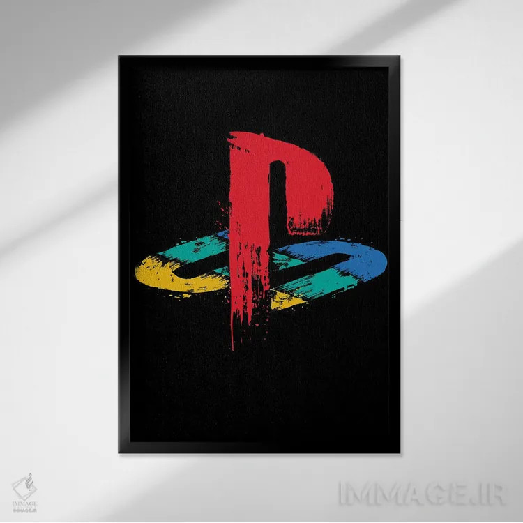 تابلو پلیاستیشن رترو (نوستالژی) اثر آنتونیو کامارنا - نمای قابدار مشکی