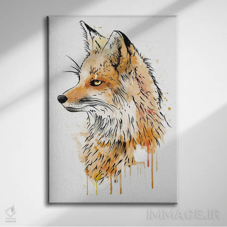 تابلو روباه (آبرنگی با رنگ) اثر آنتونیو کامارنا - نمای روبهرو روی دیوار