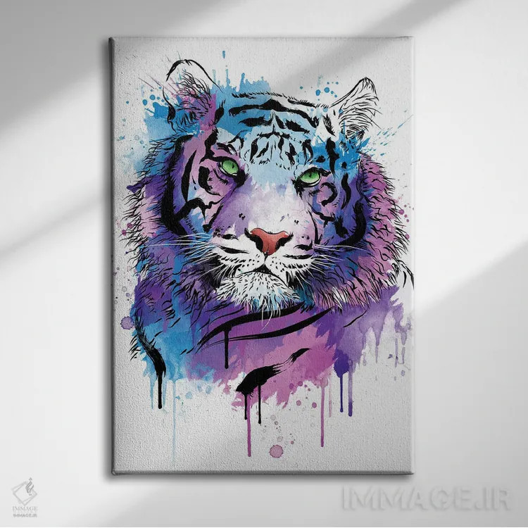 تابلو ببر (آبرنگ) اثر آنتونیو کامارنا - نمای روبهرو روی دیوار