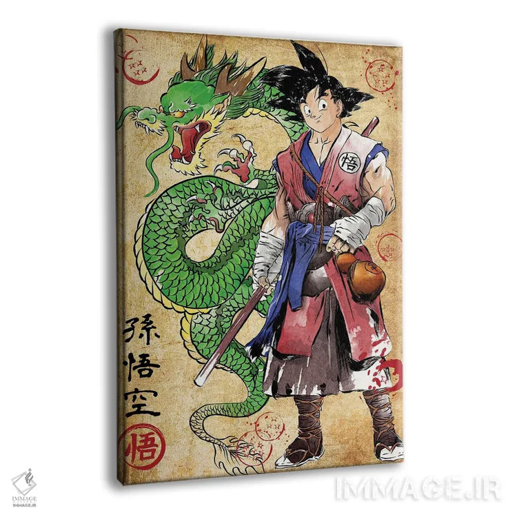 تابلو رونین سایان (مبارز بیسرور - تلفیق دنیای ژاپنی/دراگون بال) اثر آنتونیو کامارنا - نمای پرسپکتیو محصول