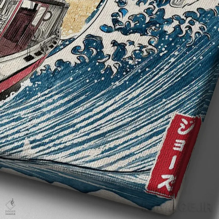 تابلو شکار کوسه در ژاپن اثر آنتونیو کامارنا - نمای نزدیک بافت بوم