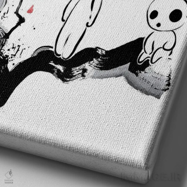 تابلو ارواح کوچک جنگل (موجودات خیالی) اثر آنتونیو کامارنا - نمای نزدیک بافت بوم