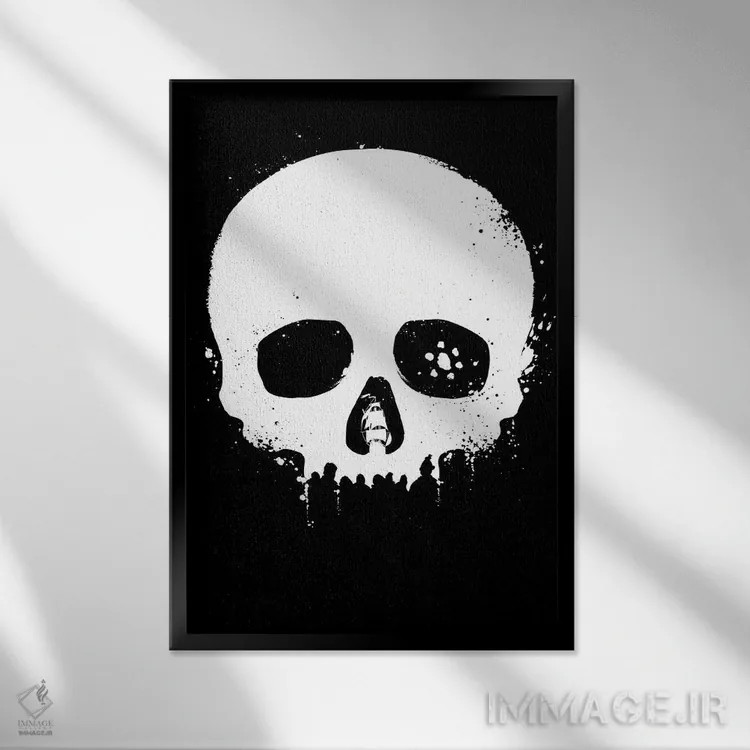 تابلو زیر اسکلههای گون (ارجاع به فیلم The Goonies) اثر آنتونیو کامارنا - نمای قابدار مشکی