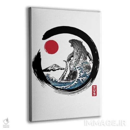 تابلو انسو کایجو (هیولای ژاپنی نقاشی با دایره زن بودایی) اثر آنتونیو کامارنا - نمای پرسپکتیو محصول