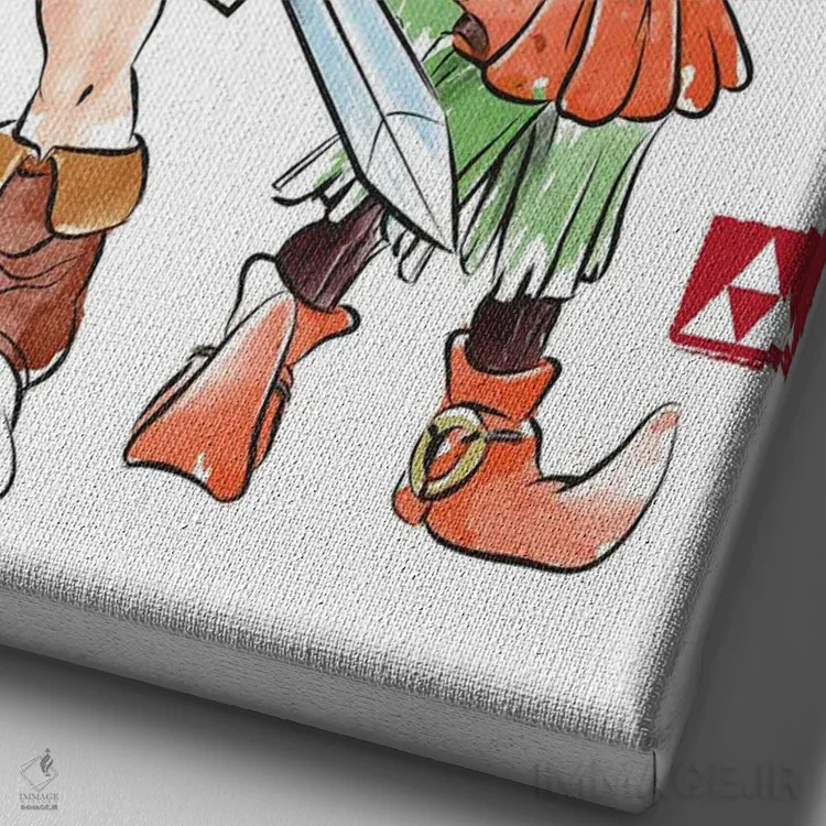 تابلو نقاب ماجورا (بازی زلدا) اثر آنتونیو کامارنا - نمای نزدیک بافت بوم