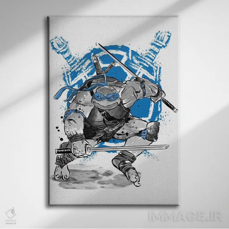 تابلو لئوناردو (نقاشی سومیه - لاکپشت نینجا) اثر آنتونیو کامارنا - نمای روبهرو روی دیوار