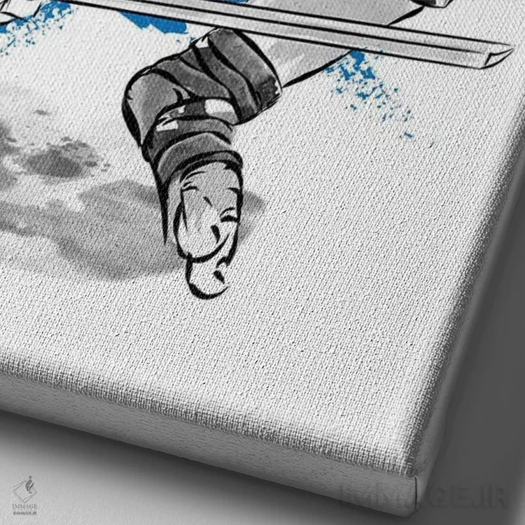 تابلو لئوناردو (نقاشی سومیه - لاکپشت نینجا) اثر آنتونیو کامارنا - نمای نزدیک بافت بوم