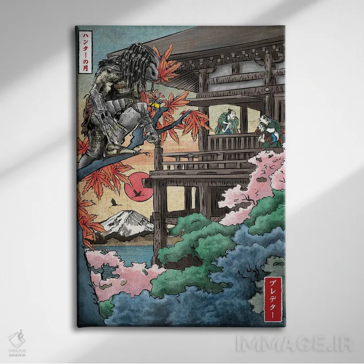 تابلو شکارچی جایزه در ژاپن اثر آنتونیو کامارنا - نمای روبهرو روی دیوار